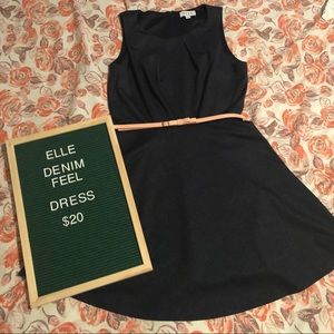 Elle Denim Fit & Flare Dress